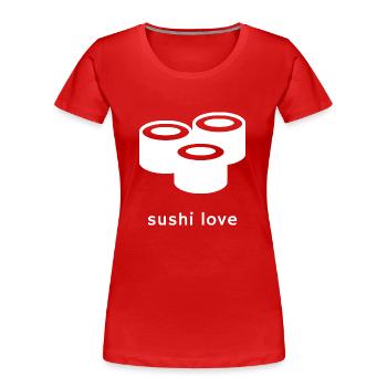 Sushi - Frauen Premium Bio T-Shirt - Rot - Vorne - Mia (176cm)