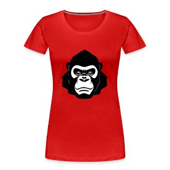 Harter Gorilla im Cartoon Stil - Frauen Premium Bio T-Shirt - Rot - Vorne - Mia (176cm)