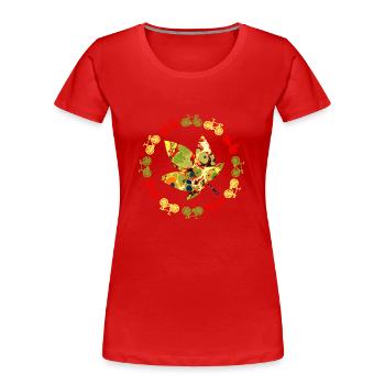 fahrrad herbst e 41 - Frauen Premium Bio T-Shirt - Rot - Vorne - Mia (176cm)
