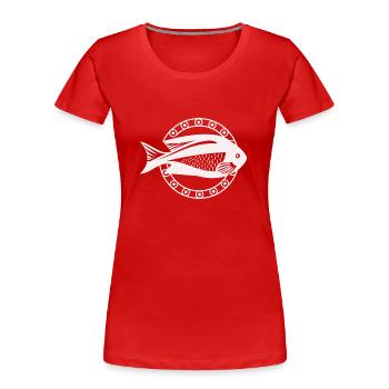 Fisch Aquarium Meerestier Klima Umweltschutz - Frauen Premium Bio T-Shirt - Rot - Vorne - Mia (176cm)
