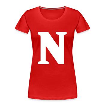 N - Frauen Premium Bio T-Shirt - Rot - Vorne - Mia (176cm)