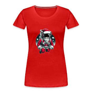 Der Weihnachtsmann Im Weltall - Frauen Premium Bio T-Shirt - Rot - Vorne - Mia (176cm)