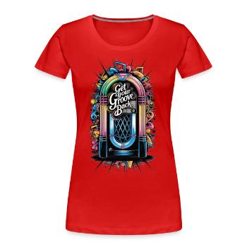 JukeBox - Hol dir deinen Groove zurück - Frauen Premium Bio T-Shirt - Rot - Vorne - Mia (176cm)
