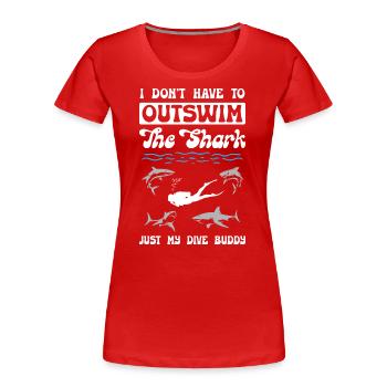Plongée avec Shack - T-shirt bio Premium Femme - rouge - Devant - Mia (176cm)