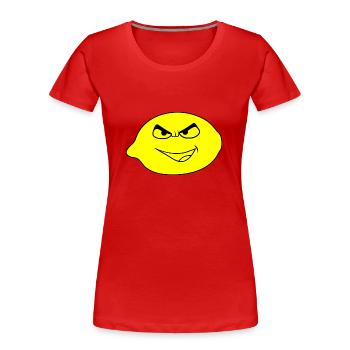 Böse Zitrone, nasty funny lemon - Frauen Premium Bio T-Shirt - Rot - Vorne - Mia (176cm)