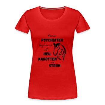 Heu Karotten und Stroh - Frauen Premium Bio T-Shirt - Rot - Vorne - Mia (176cm)