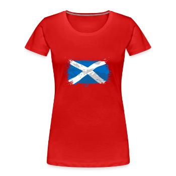 Scotland Flag - Frauen Premium Bio T-Shirt - Rot - Vorne - Mia (176cm)
