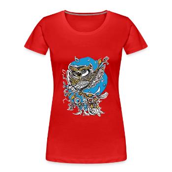 EULE - Frauen Premium Bio T-Shirt - Rot - Vorne - Mia (176cm)