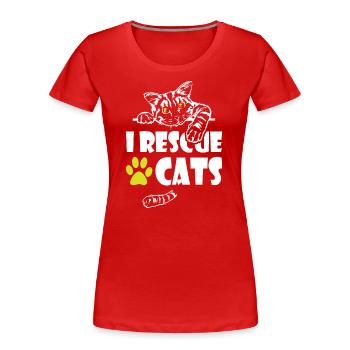 Je sauve des chats - T-shirt bio Premium Femme - rouge - Devant - Mia (176cm)