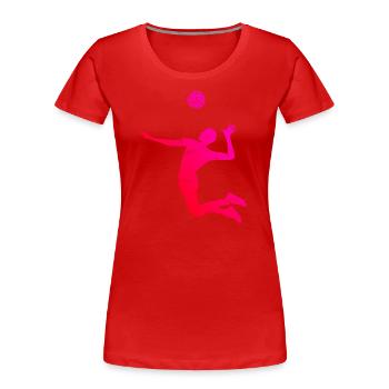 Volleyballspieler Volleyballspielen Volley - Frauen Premium Bio T-Shirt - Rot - Vorne - Mia (176cm)