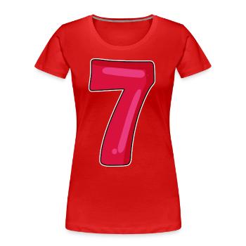 7 - Frauen Premium Bio T-Shirt - Rot - Vorne - Mia (176cm)