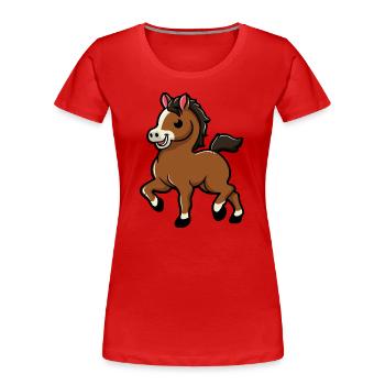 süßes Pferd | Baby Pferd | Fohlen - Frauen Premium Bio T-Shirt - Rot - Vorne - Mia (176cm)