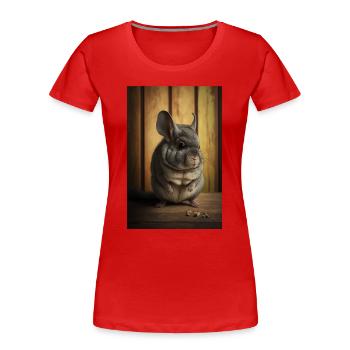 Chinchilla Realistisch Tier - Frauen Premium Bio T-Shirt - Rot - Vorne - Mia (176cm)