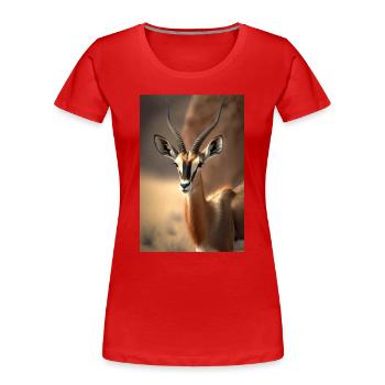 Gazelle safari Afrique animal - T-shirt bio Premium Femme - rouge - Devant - Mia (176cm)