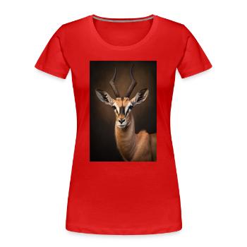 Gazelle safari Afrique animal - T-shirt bio Premium Femme - rouge - Devant - Mia (176cm)