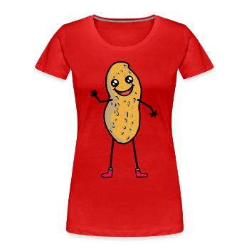 Hallo Erdnuss Gruß Nuss Kind Kinder - Frauen Premium Bio T-Shirt - Rot - Vorne - Mia (176cm)