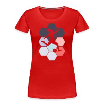 Footballer Abstract Football Player Football - Women's Premium Organic T-Shirt - red - Front - Mia (176cm)