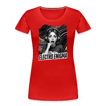 Electro Enigma - Frauen Premium Bio T-Shirt - Rot - Vorne - Mia (176cm)
