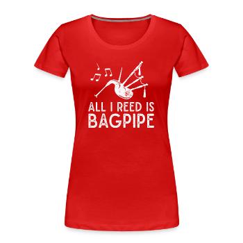 Cornemuse Instrument de musique Cornemuse - T-shirt bio Premium Femme - rouge - Devant - Mia (176cm)