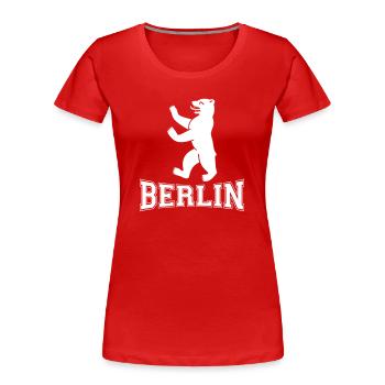 Berlin - Frauen Premium Bio T-Shirt - Rot - Vorne - Mia (176cm)