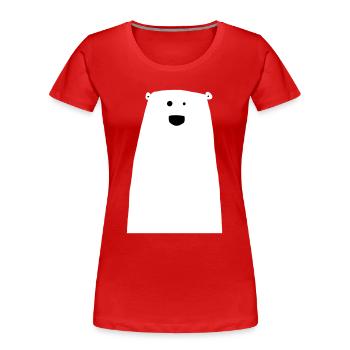 Freundliche Eisbär Zeichnung - Frauen Premium Bio T-Shirt - Rot - Vorne - Mia (176cm)