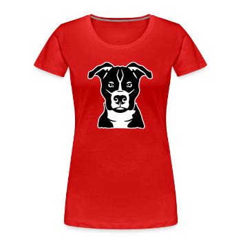 Staffordshire Terrier - Frauen Premium Bio T-Shirt - Rot - Vorne - Mia (176cm)
