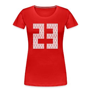 23 Tekno - T-shirt bio Premium Femme - rouge - Devant - Mia (176cm)