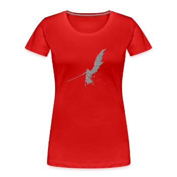 Nuage d'ange épée longue - T-shirt bio Premium Femme - rouge - Devant - Mia (176cm)