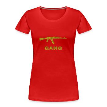 AK 47 Gang Gold - Frauen Premium Bio T-Shirt - Rot - Vorne - Mia (176cm)