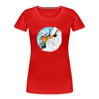 Alpiniste - Ice Climber - T-shirt d'escalade - T-shirt bio Premium Femme - rouge - Devant - Mia (176cm)