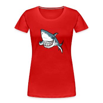 Tauch Dive Shark Hai - Women's Premium Organic T-Shirt - red - Front - Mia (176cm)