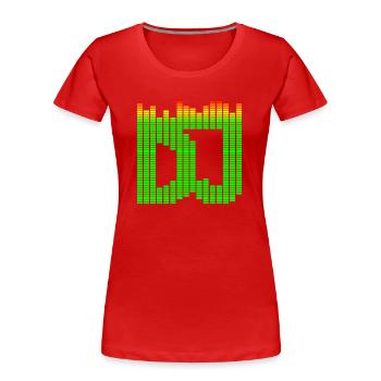 Égaliseur de musique DJ - T-shirt bio Premium Femme - rouge - Devant - Mia (176cm)