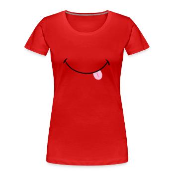 Fun - Frauen Premium Bio T-Shirt - Rot - Vorne - Mia (176cm)