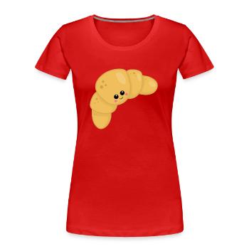 Croissant - T-shirt bio Premium Femme - rouge - Devant - Mia (176cm)