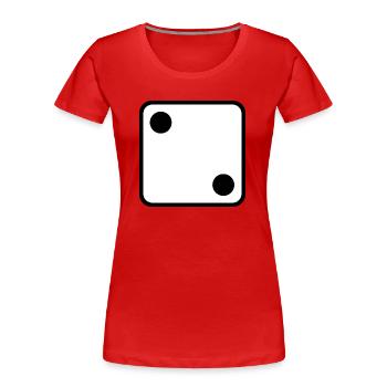 Würfel Symbol Design zum personalisieren - Frauen Premium Bio T-Shirt - Rot - Vorne - Mia (176cm)