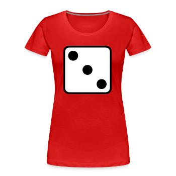 Würfel Symbol Design zum personalisieren - Frauen Premium Bio T-Shirt - Rot - Vorne - Mia (176cm)