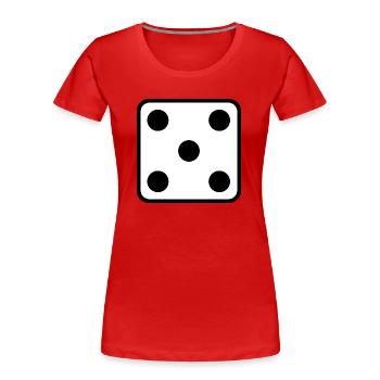 Würfel Symbol Design zum personalisieren - Frauen Premium Bio T-Shirt - Rot - Vorne - Mia (176cm)