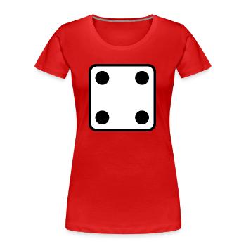Würfel Zahl 4 Wuerfel Spiel Geschenkidee - Frauen Premium Bio T-Shirt - Rot - Vorne - Mia (176cm)