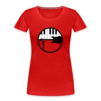 Turntable Piano Guitar Music is life Geschenkidee - Frauen Premium Bio T-Shirt - Rot - Vorne - Mia (176cm)