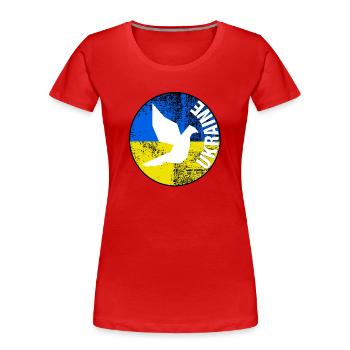 Logo rond de pigeon d’Ukraine gratuit - T-shirt bio Premium Femme - rouge - Devant - Mia (176cm)
