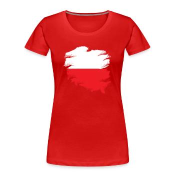 polnische Flagge - Frauen Premium Bio T-Shirt - Rot - Vorne - Mia (176cm)