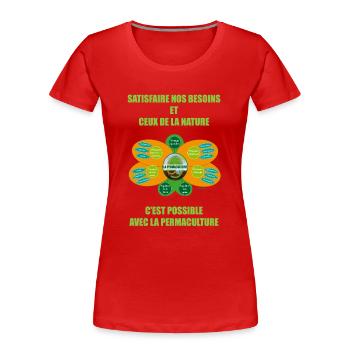 Ethik und Prinzipien der Permakultur - Frauen Premium Bio T-Shirt - Rot - Vorne - Mia (176cm)