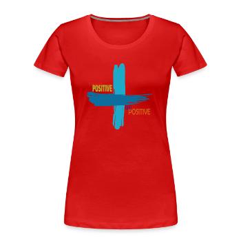 Optimismus - Frauen Premium Bio T-Shirt - Rot - Vorne - Mia (176cm)