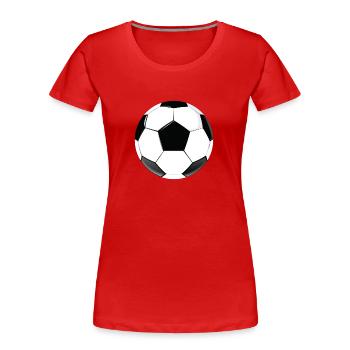 glänzendes Detail Fußball Fußball - Frauen Premium Bio T-Shirt - Rot - Vorne - Mia (176cm)