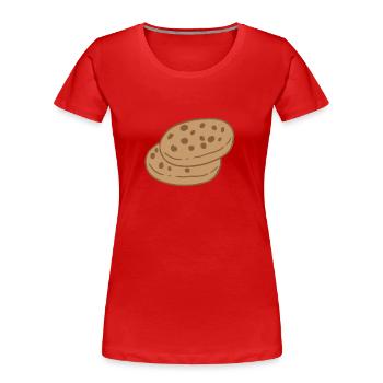 süße braune Kekse - Frauen Premium Bio T-Shirt - Rot - Vorne - Mia (176cm)