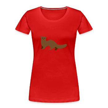 Belette brune ou hermine - T-shirt bio Premium Femme - rouge - Devant - Mia (176cm)