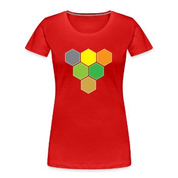 Hexagons gegen Sieg - Frauen Premium Bio T-Shirt - Rot - Vorne - Mia (176cm)