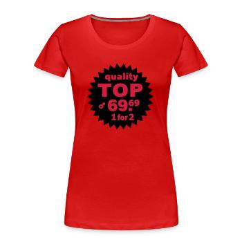 quality T - T-shirt bio Premium Femme - rouge - Devant - Mia (176cm)