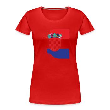 Kroatien Kroatisch Hrvatska Kroaten Kroaten Kroaten - Frauen Premium Bio T-Shirt - Rot - Vorne - Mia (176cm)