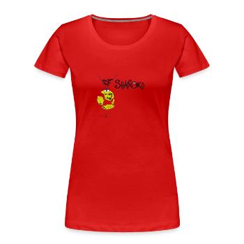 Shadoks Puzzle - Frauen Premium Bio T-Shirt - Rot - Vorne - Mia (176cm)